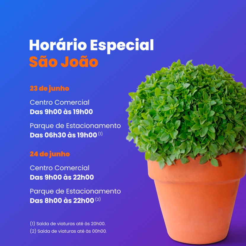 Horário especial de São João são_joão_shoppingcidadedoporto
