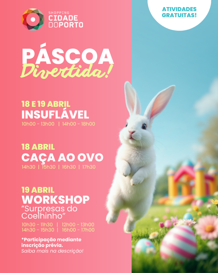 Páscoa Divertida - Atividades Infantis Atividades Pascoa Shopping Cidade Porto